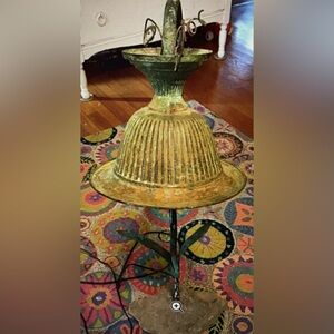 Beautiful Verdigris Style Table Lamp with Rick Base